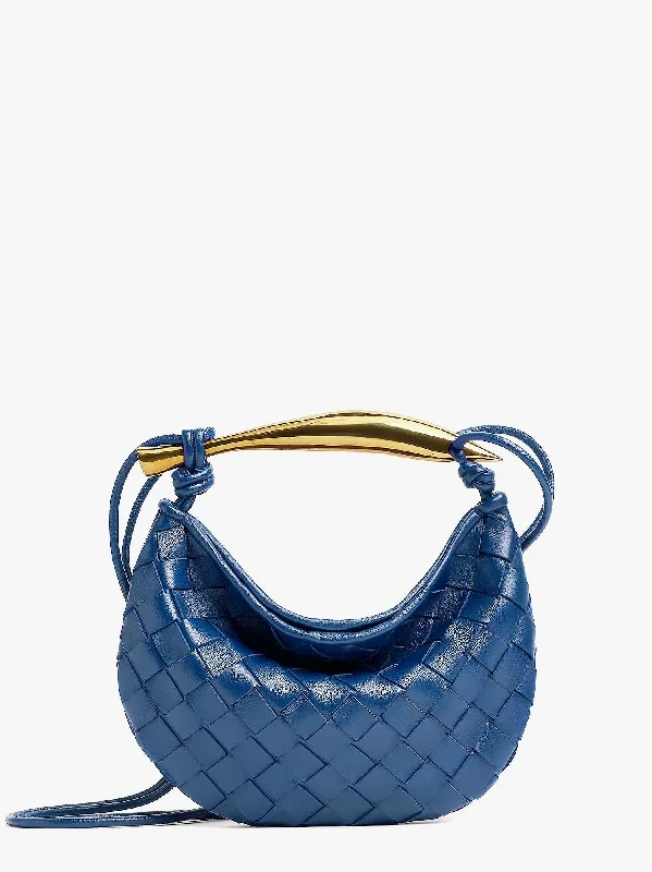 Bottega Veneta bags with engraved logosBottega Veneta Women Bottega Veneta Blue Shoulder Bags