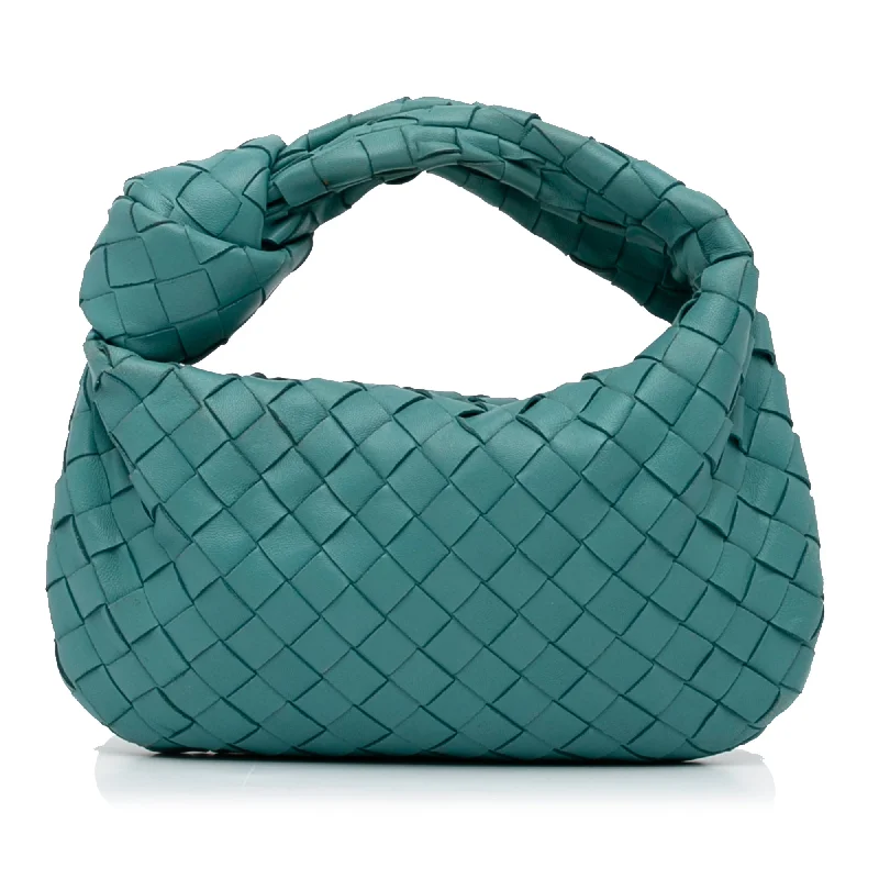 Bottega Veneta bags with leather - embossed bordersBottega Veneta Jodie Small Blue Intrecciato