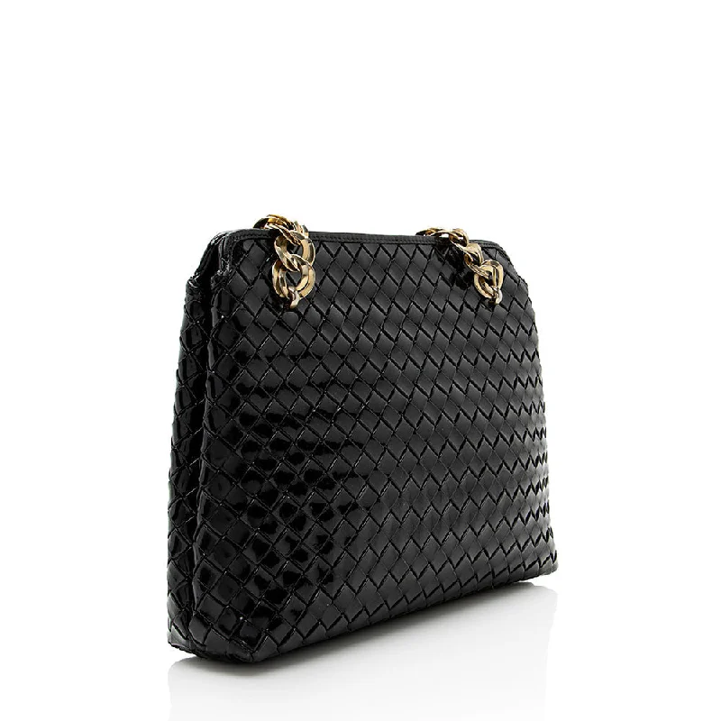 Bottega Veneta bags with unique textureBottega Veneta Vintage Intercciato Nappa Chain Shoulder Bag (SHF-18301)