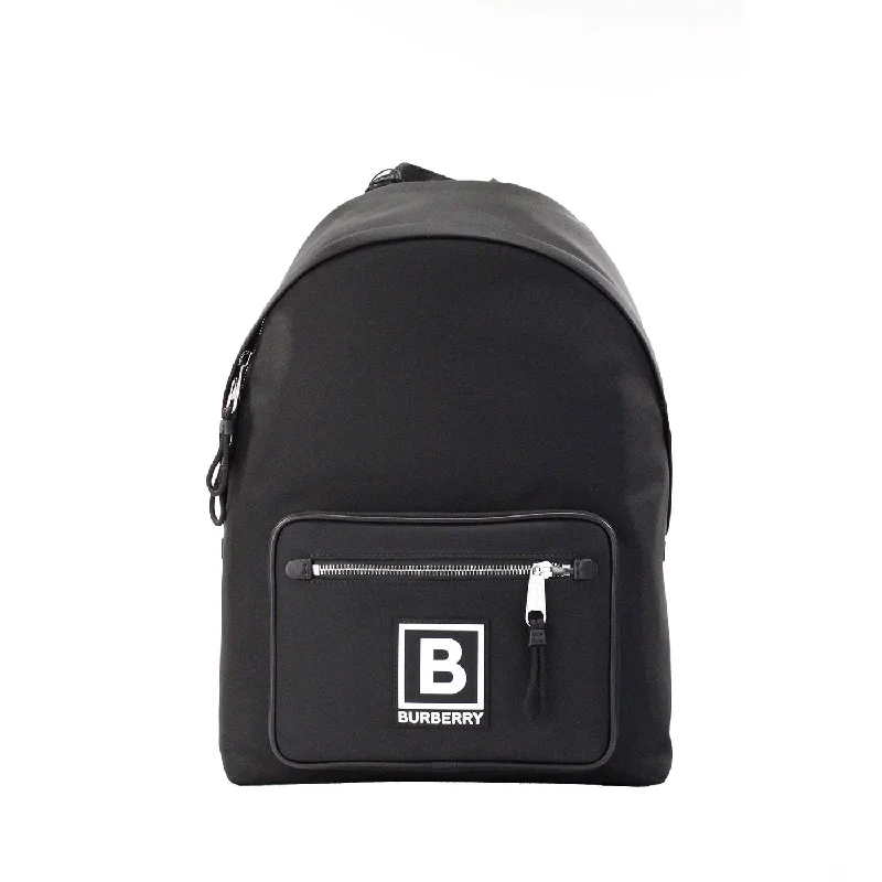 High - Quality Burberry Leather Shoulder BagsBurberry Abbeydale Branded Stamp Black Nylon Backpack Shoulder Bookbag