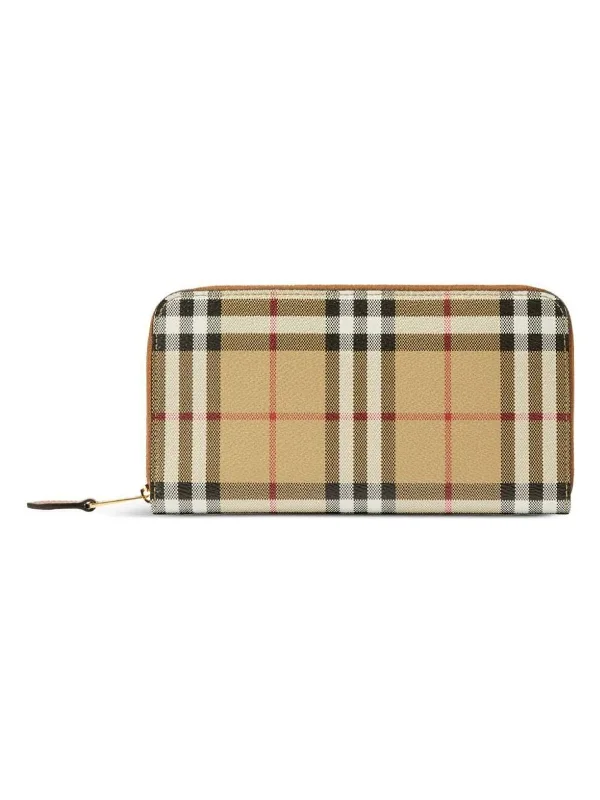 Durable Burberry Canvas Bags for Everyday UseMen's Checked Zipped Leather Wallet in Brown | Size UNICA | 8070598