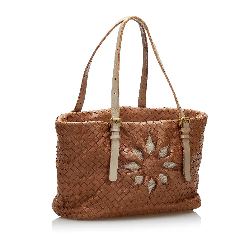 Bottega Veneta bags with perforated detailsBrown Bottega Veneta Intrecciato Flower Tote