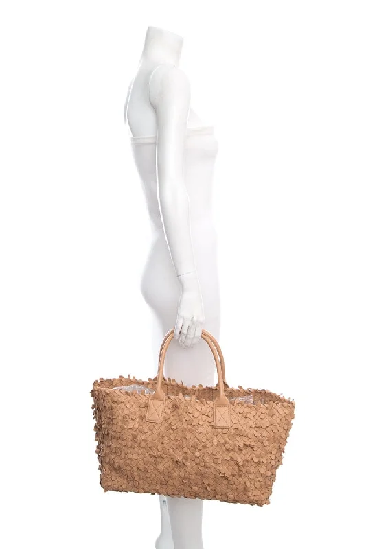 Bottega Veneta bags with leather - tassel strapsBottega Veneta Limited Tan Poussin Paillettes Cabat Tote