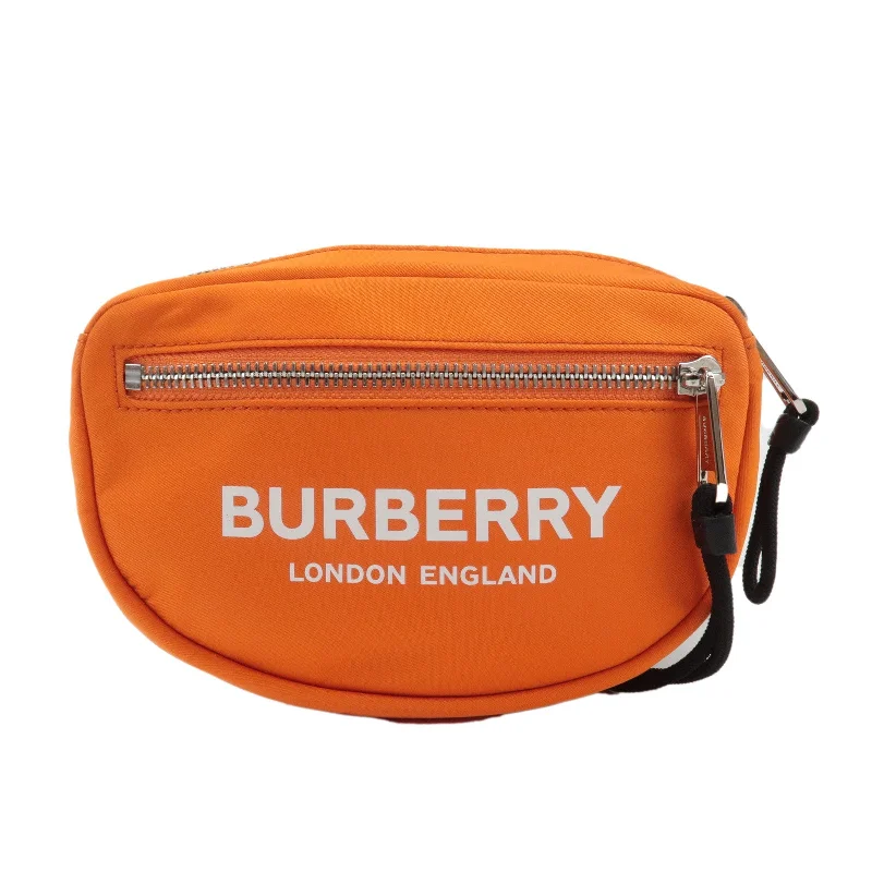 Two - Tone Burberry Bags for a Modern AestheticBURBERRY London Nylon Leather Waist Bag Crossbody Bag Orange