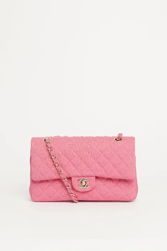 Chanel bags with modern touches2015/16 Classic Flap Pink Jersey Preowned Rectangular