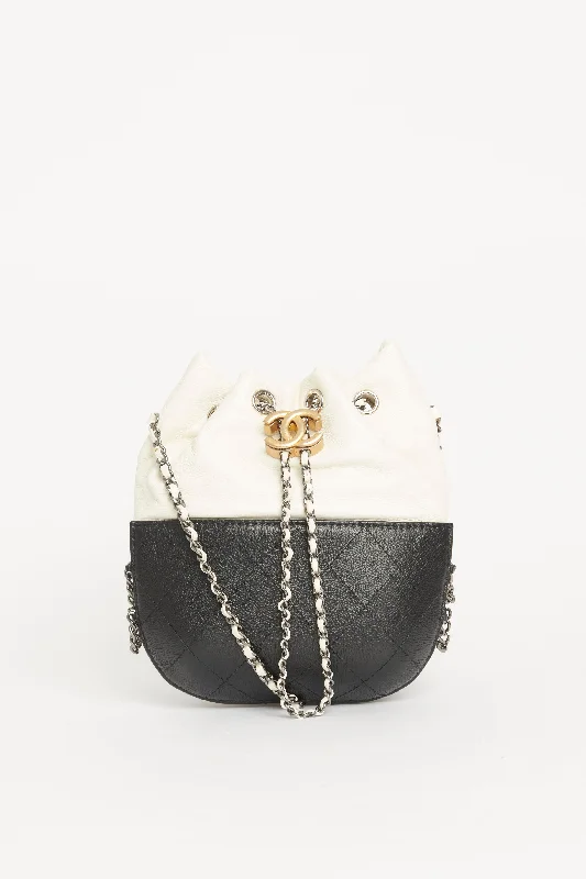 Chanel bags for women who love timeless fashion2018 Black and White Leather Small Gabrielle Preowned Bag