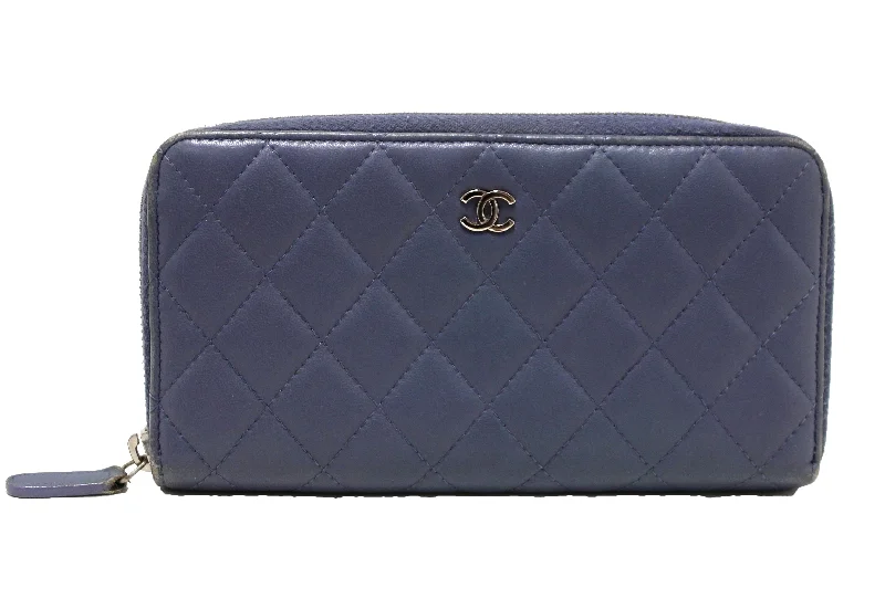 Chanel bags with exclusive seasonal releasesAuthentic Chanel Blue Quilted Lambskin Leather Zippy Wallet