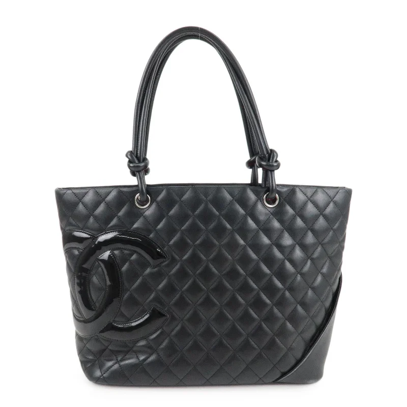 Chanel Medium Tote Bag for Office LadiesCHANEL Cambon Line Lamb Skin COCO Mark Large Tote Bag Black A25169