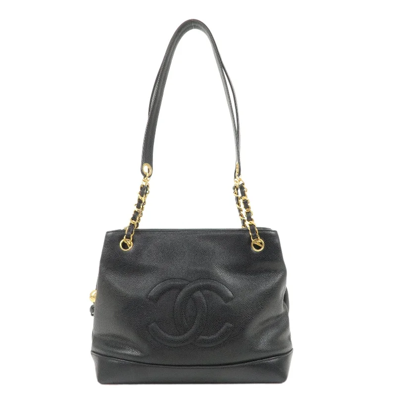 Chanel Small Crossbody Bag for TravelCHANEL Caviar Skin COCO Mark Chain Tote Bag Shoulder Bag Black