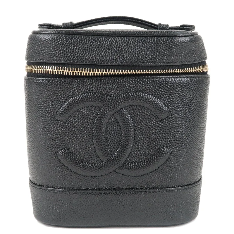 Chanel bags perfect for everyday elegCHANEL Caviar Skin Vanity Bag Hand Bag Cosmetic Pouch Black A01998