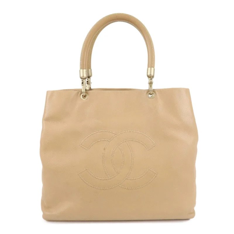 Chanel bags that pair perfectly with any outfitCHANEL Cavier Skin Coco Mark Tote Bag Hand Bag Beige Gold HDW