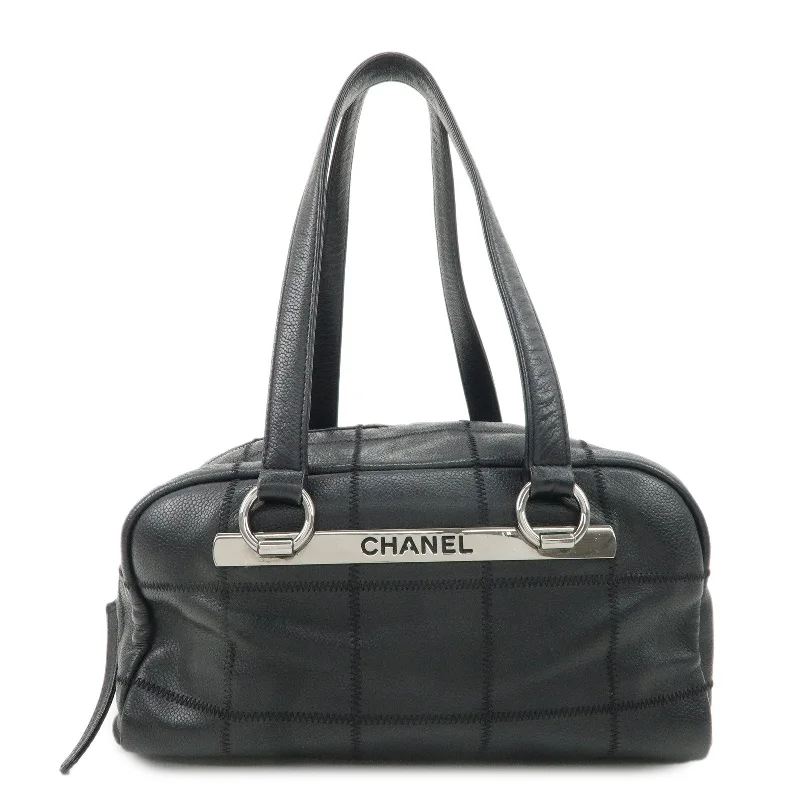 Chanel bags as wedding day accessoriesChanel Chocolate Bar Caviar Skin Mini Boston Bag A26135