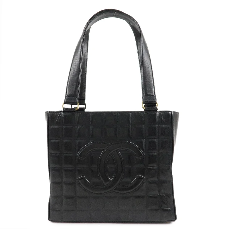 Chanel bags for women who love timeless fashionCHANEL Chocolate Bar Lamb Skin COCO Mark Tote Bag Hand Bag A17809