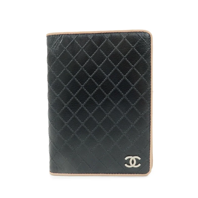 Chanel bags with adjustable chain strapsCHANEL COCO Mark Bicolore Leather Agenda Cover Black Pink