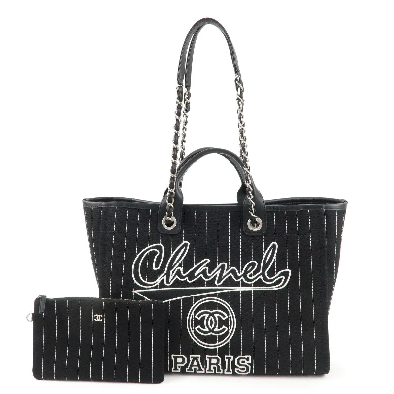 Chanel Limited Edition Handbag for CollectorsCHANEL Deauville Cnavas Leather Tote Bag GM Black A66941