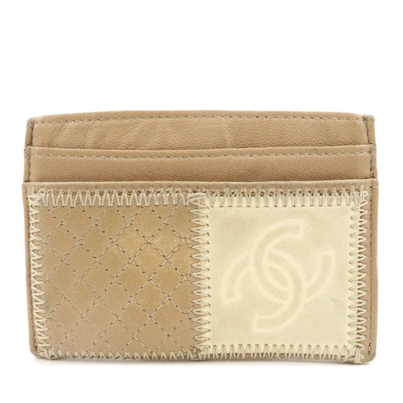 Chanel bags for those who value investment piecesCHANEL Leather Icon Patch Work Card Case Beige