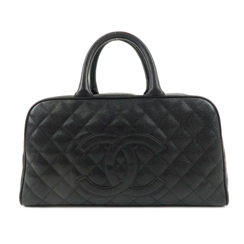 Chanel bags for women who love timeless fashionCHANEL Matelasse Caviar Skin Boston Bag Hand Bag Black A20997