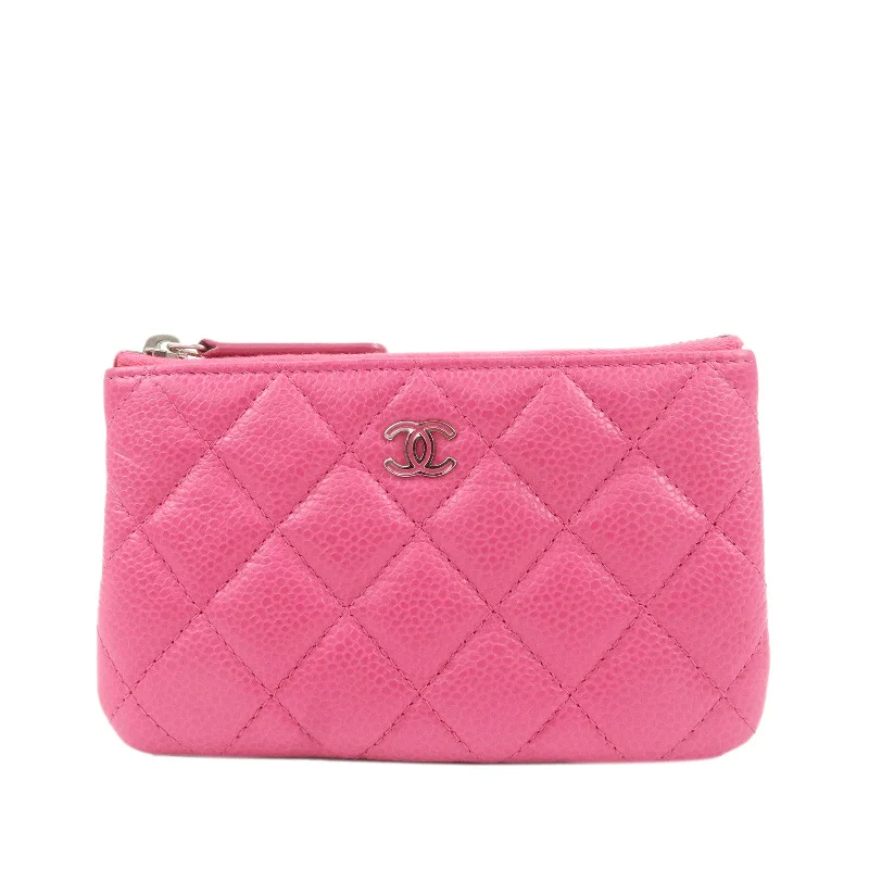 Chanel bags as wedding day accessoriesCHANEL Matelasse Caviar Skin Mini Pouch Pink A69523