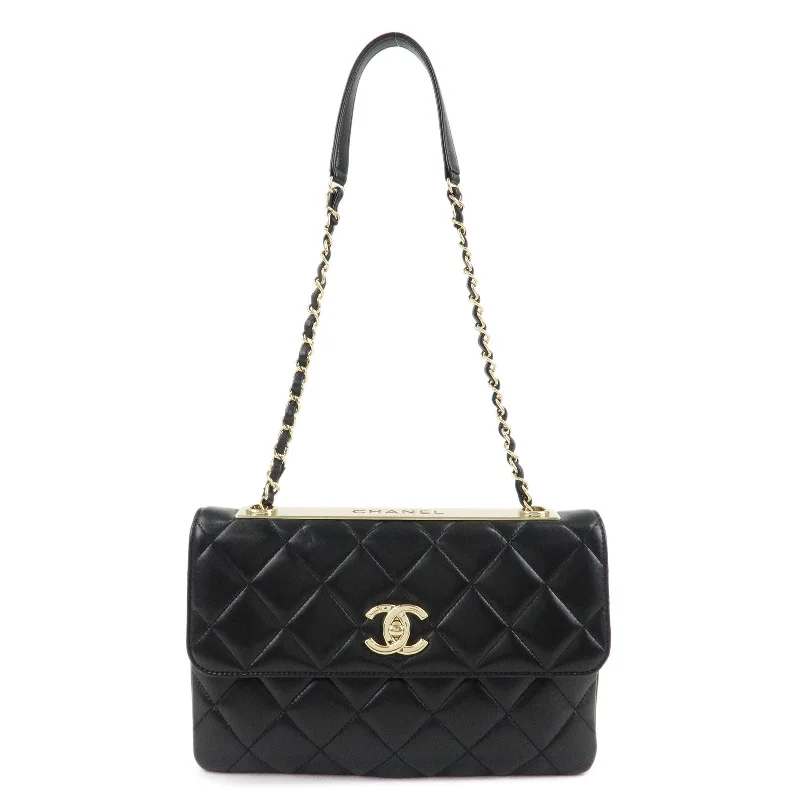 Chanel All - Match Handbag for Versatile StylingCHANEL Matelasse Lamb Skin Trendy CC Chain Shoulder Bag Black