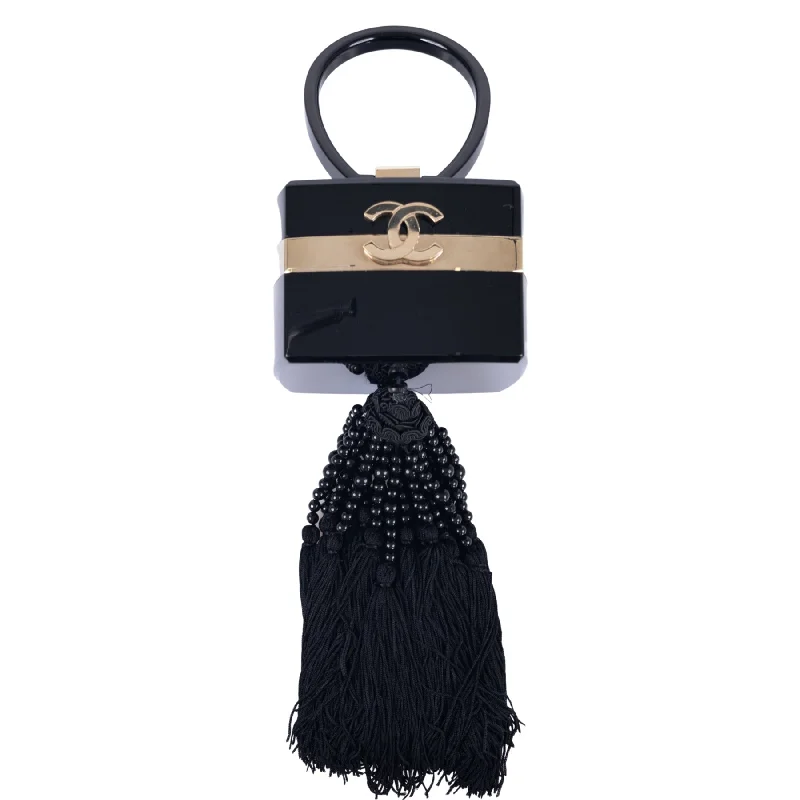 Chanel All - Match Handbag for Versatile StylingCHANEL Minaudière Trunk Vanity Black Lucite Gold Hardware