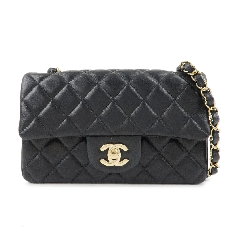 Chanel Limited Edition Handbag for CollectorsCHANEL Mini Matelasse 20 Lamb Skin Chain Shoulder Bag Black A69900