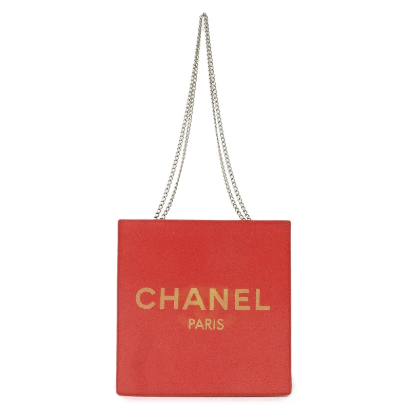 Chanel Handbag with Adjustable Strap for ComfortCHANEL Nylon Hologram Chain Shoulder Bag Hand Bag Red