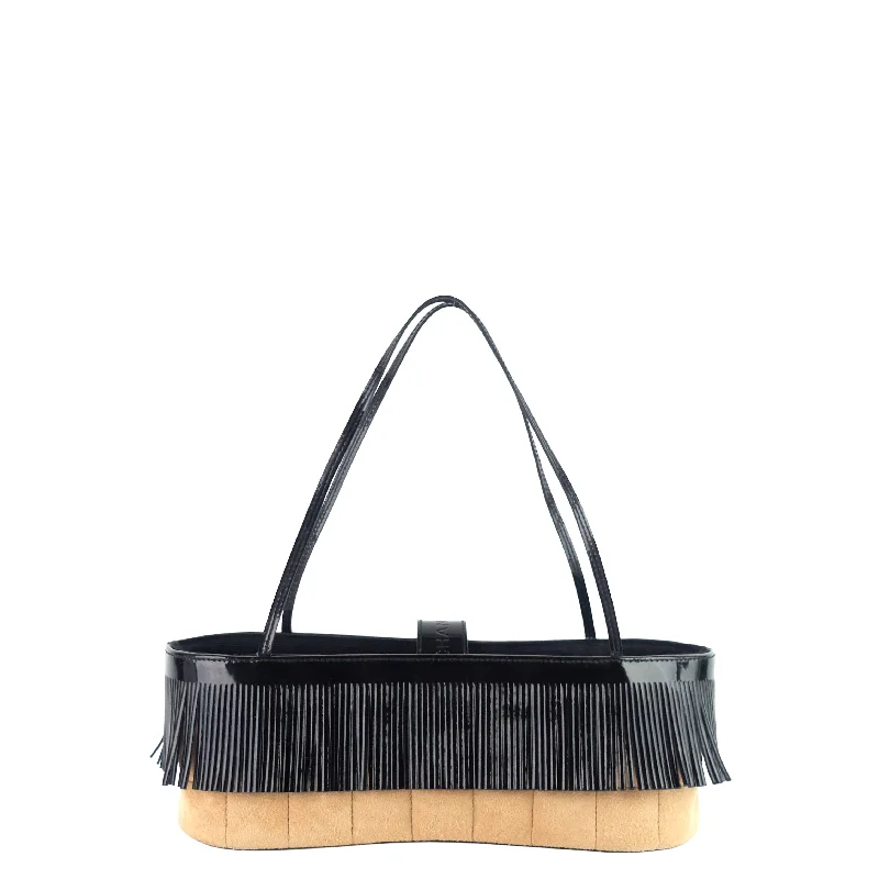 Chanel bags for women who love timeless fashionSuede and Patent Leather Mini Fringe Handbag