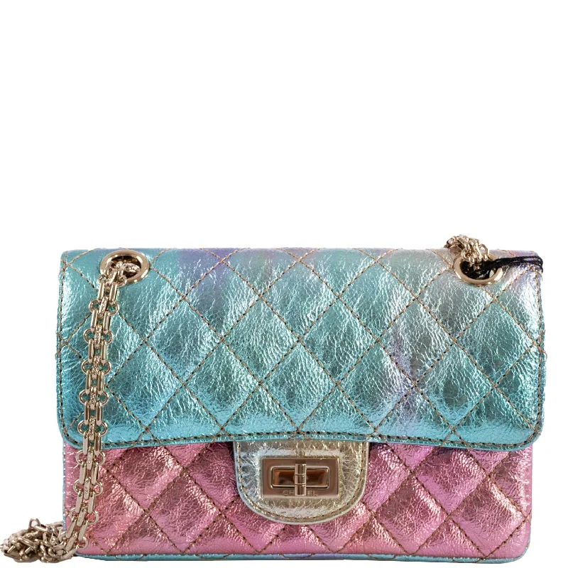 Chanel bags with iconic stitching detailsCHANEL Rainbow Reissue 2.55 Mini Flap Bag Metallic Multicolor