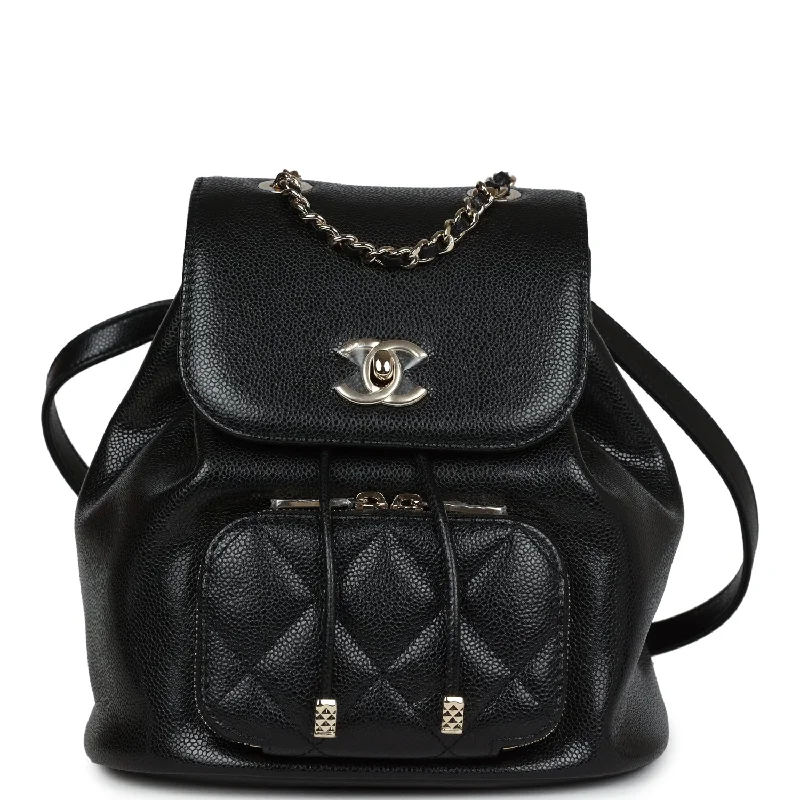 Chanel Small Crossbody Bag for TravelChanel Small Business Affinity Backpack Black Caviar Light Gold Hardware