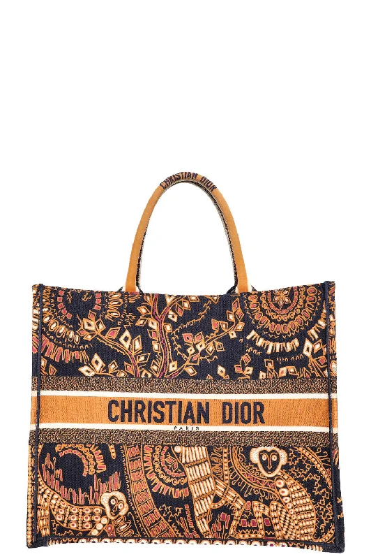 Christian Dior handbags with a back - pocket for quick storageCHRISTIAN DIOR Animal Book Tote Large Monkey