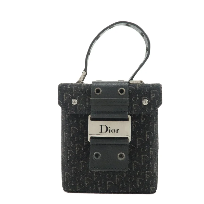 Christian Dior backpacks with a sleek, minimalist silhouetteChristian Dior Street Chic Trotter Canvas Leather Vanity Bag Black