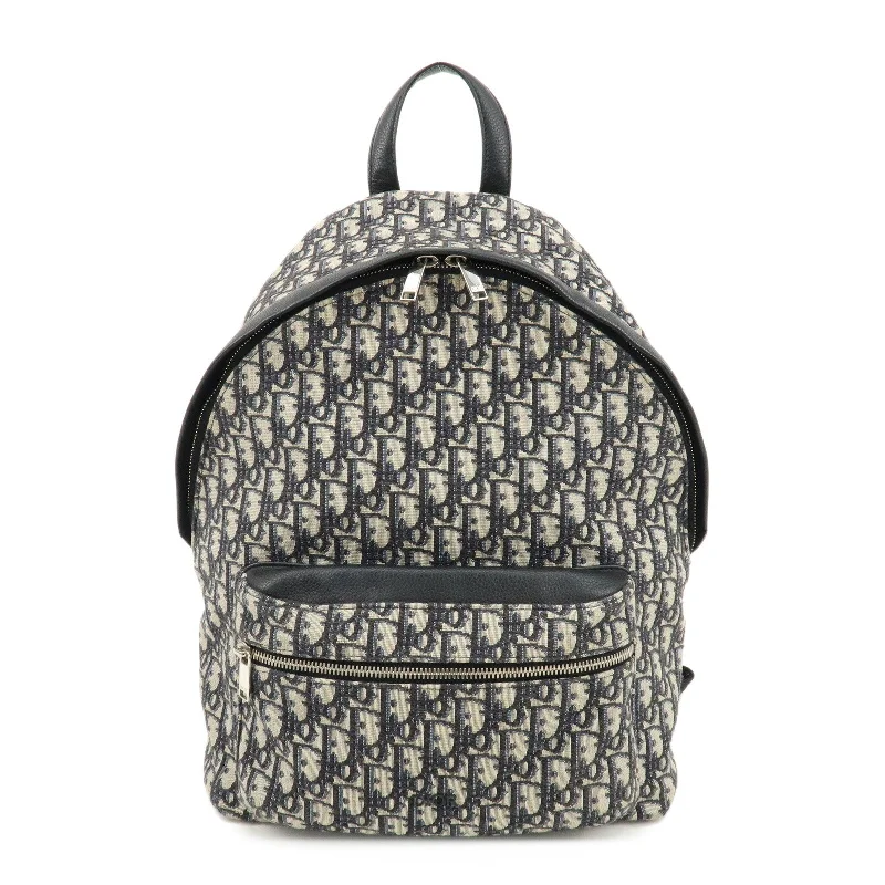 Stylish Christian Dior shoulder bags with a tassel - adorned zipperChristian Dior Trotter Oblique Jacquard Backpack Rucksack Navy