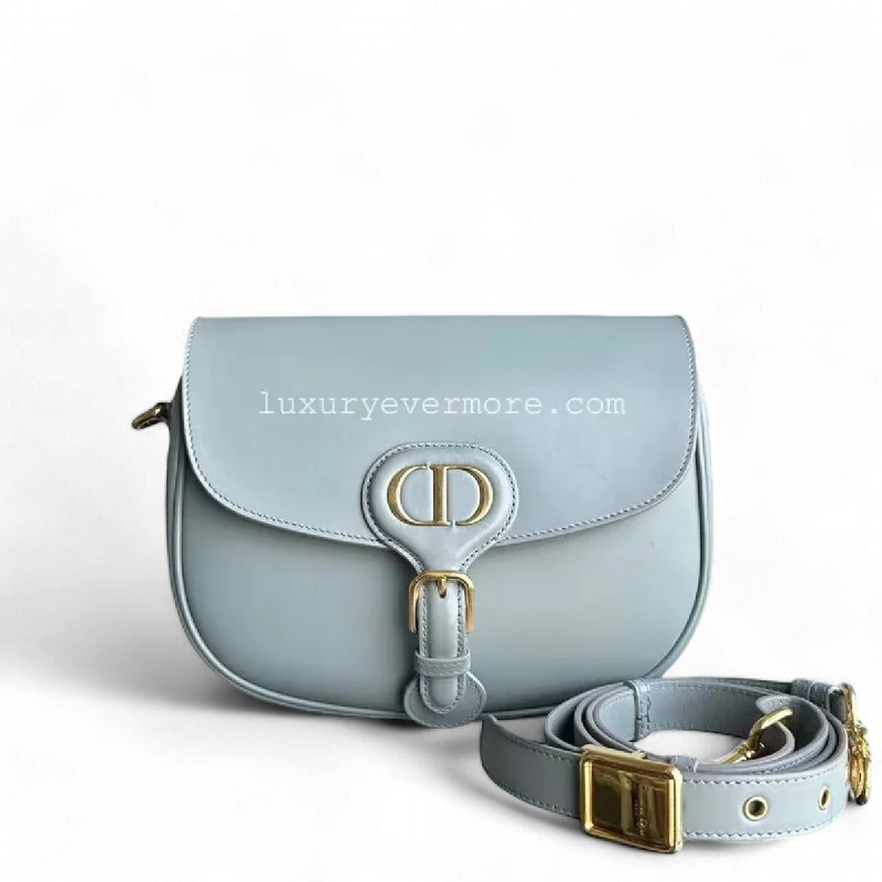 Trendsetting Christian Dior crossbody bags with a colorful strapDior Bobby Medium - Smooth Calfskin Grey Gray Golden Hardware