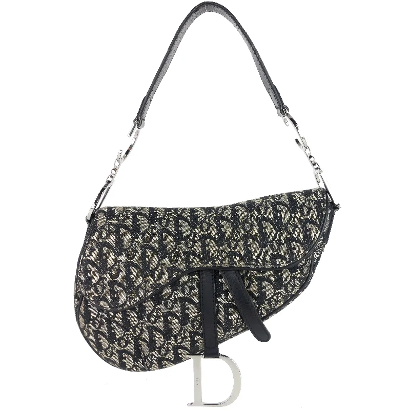 Stylish Christian Dior shoulder bags with a tassel - adorned zipperSaddle Diorissimo Canvas Bag