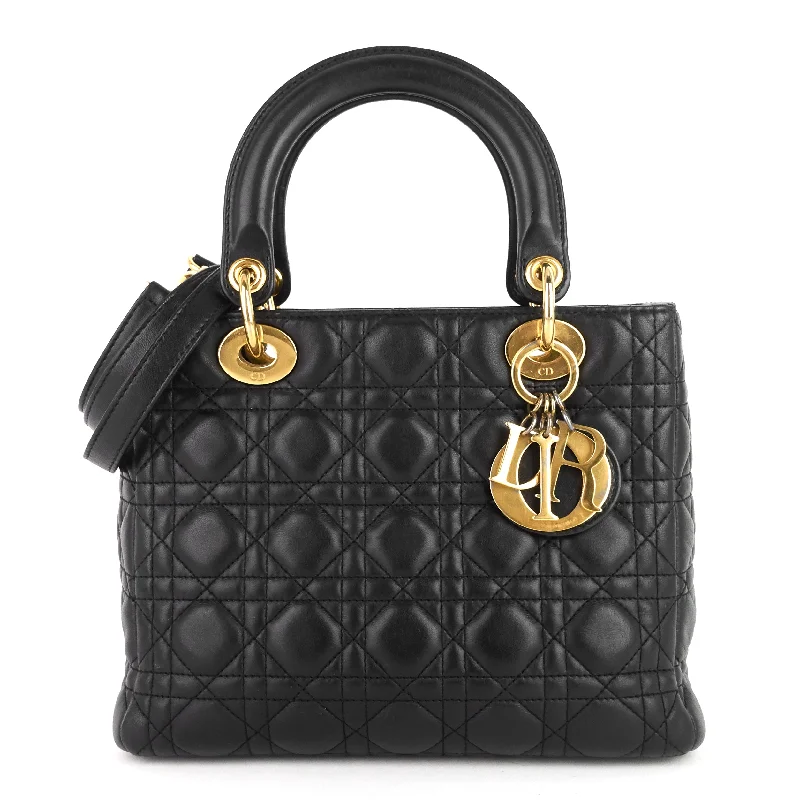 Christian Dior bags with a quilted pattern and gold - toned hardwareLady Dior Medium Cannage Lambskin Bag