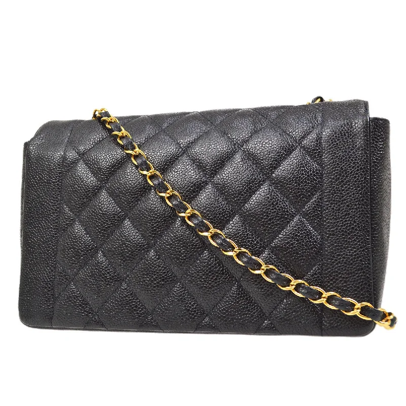 Chanel bags with classic and elegant designsCHANEL 1994-1996 Black Caviar Diana Medium 43545