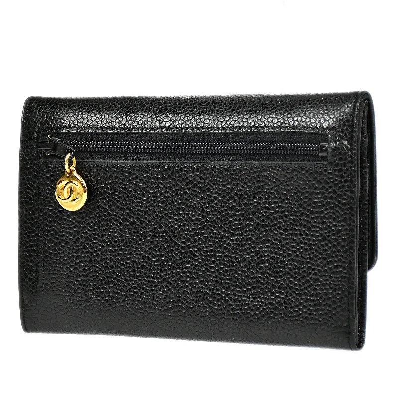 Chanel Designer Handbag with Unique DesignCHANEL 1994-1996 Timeless Coin Case Caviar Black 97297