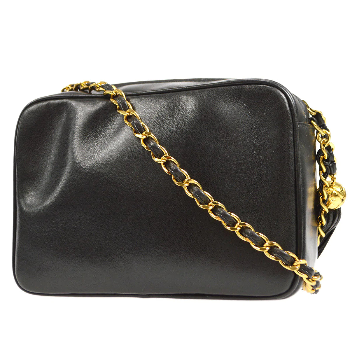 Chanel Chain Strap Handbag for Everyday UseCHANEL 1994-1996 Triple CC Camera Bag Mini Black Lambskin 46417