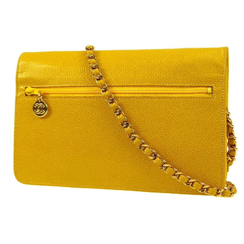 Chanel bags with classic and elegant designsCHANEL 1997-1999 Timeless WOC Yellow Caviar 27238