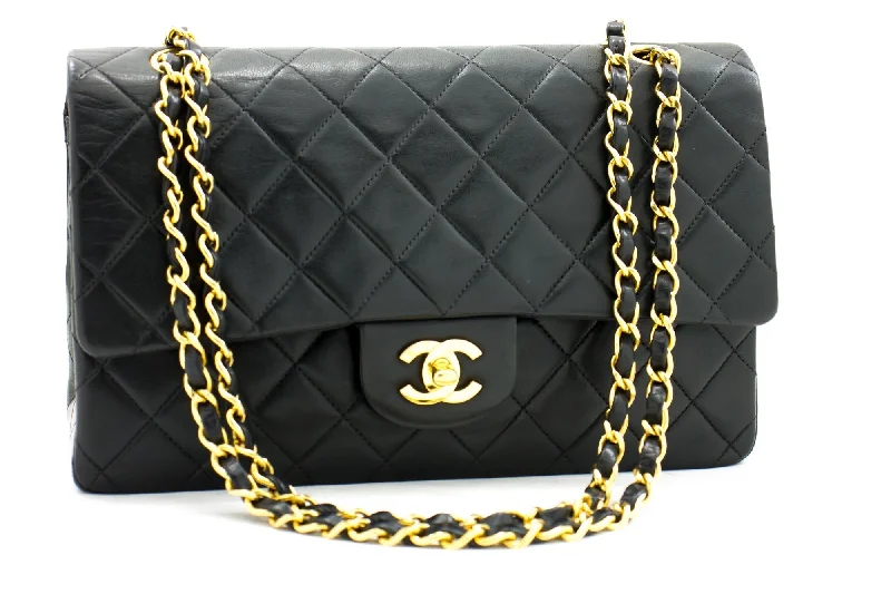 Chanel bags as wedding day accessoriesCHANEL 2.55 Double Flap Medium Chain Shoulder Bag Black Lambskin