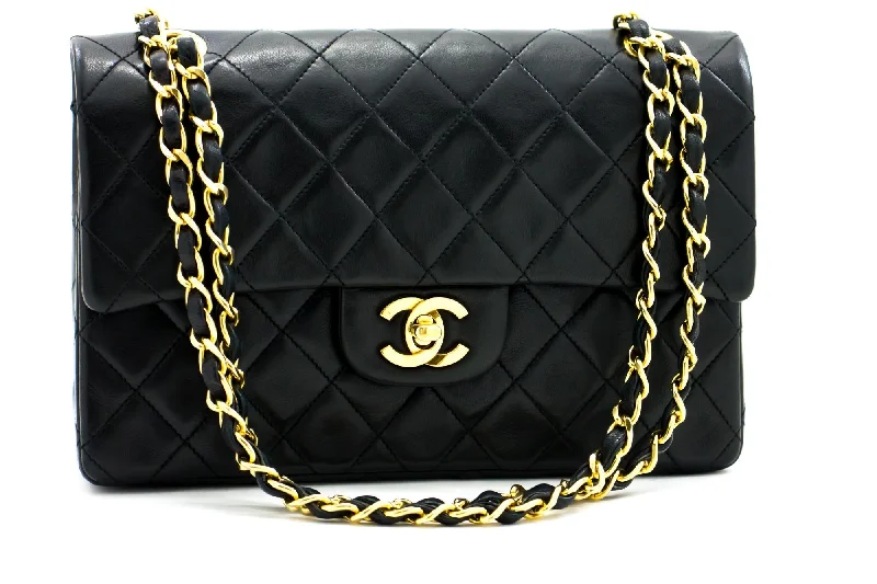 Chanel bags for a polished and professional appearanceCHANEL 2.55 Double Flap Small Chain Shoulder Bag Black Lambskin