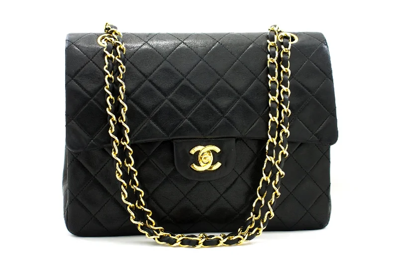 Chanel bags with modern touchesCHANEL 2.55 Double Flap Square Chain Shoulder Bag Black Lambskin