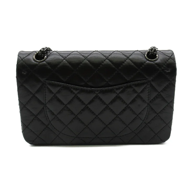 Chanel bags with gold, silver, and pearl accentsCHANEL 2.55ChainShoulder Bag Black leather