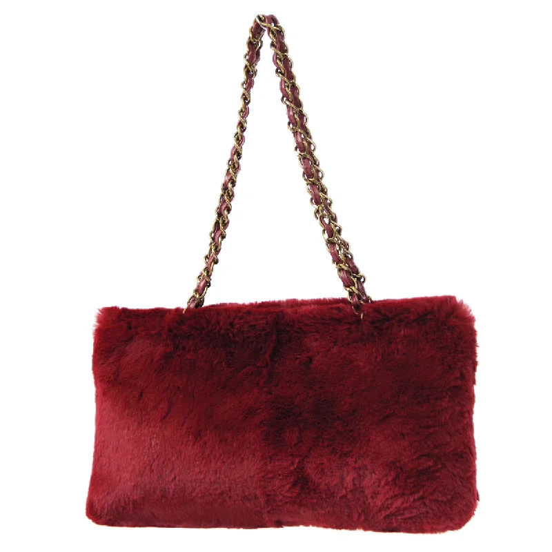 Chanel bags for those who value investment piecesCHANEL 2000-2001 Chain Tote Bordeaux Fur 66394