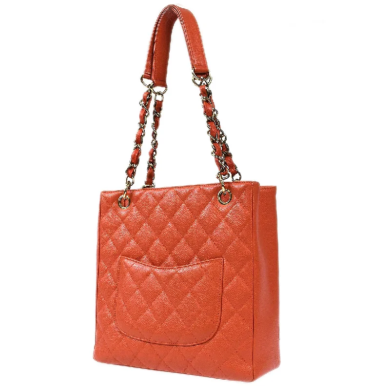 Chanel bags with modern touchesCHANEL 2003-2004 Petite Shopping Tote PST Peach Orange Caviar 97427