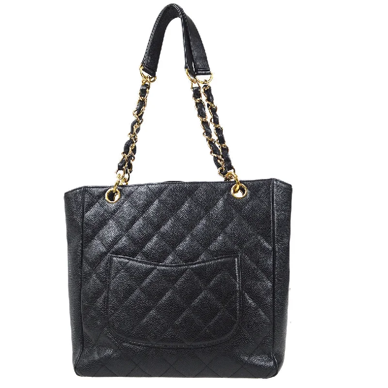 Chanel bags in luxury boutiques worldwideCHANEL 2004-2005 Petite Shopping Tote PST Black Caviar 97514