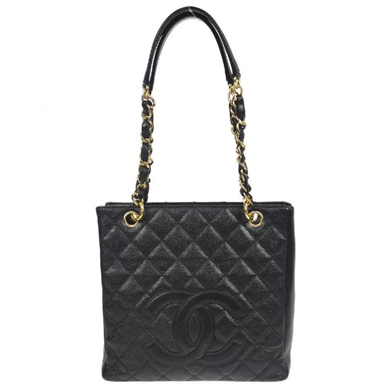 Chanel Lightweight Handbag for Daily ErrandsCHANEL 2008-2009 Petite Shopping Tote PST Black Caviar 66379