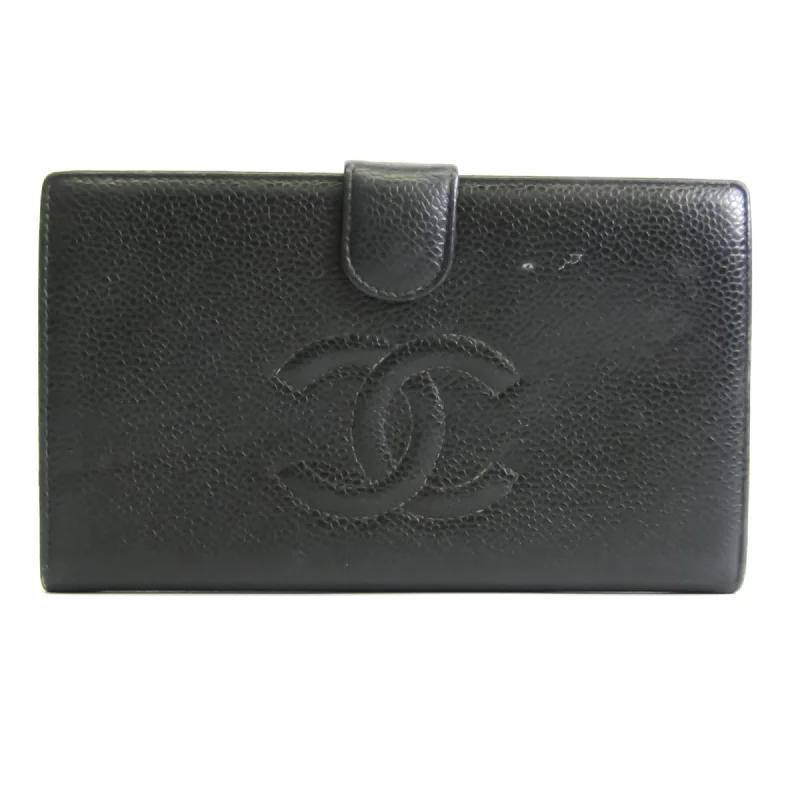 Chanel bags with gold, silver, and pearl accentsChanel A13498 Women's Caviar Leather Long Wallet (bi-fold) Black