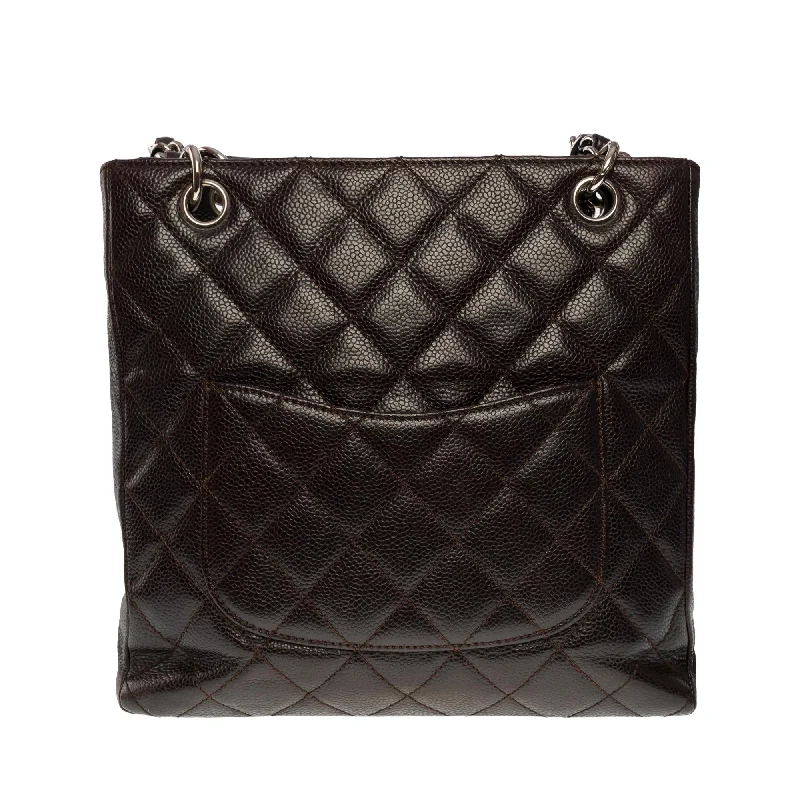 Chanel classicCHANEL Amazing Petit Shopping Tote bag [PST] in brown Caviar quilted leather, SHW