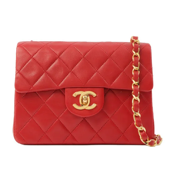 Chanel bags with intricate metal hardwareChanel Around 1990 Made Classic Flap Chain Bag Mini Red